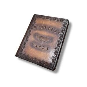 Vintage Leather Harley Davidson Courtesy Card Book